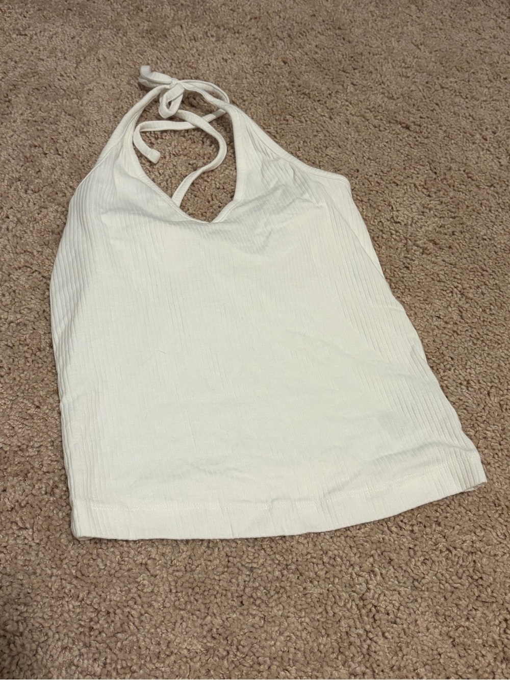 Old Navy Women’s White Ribbed Halter Tank Top